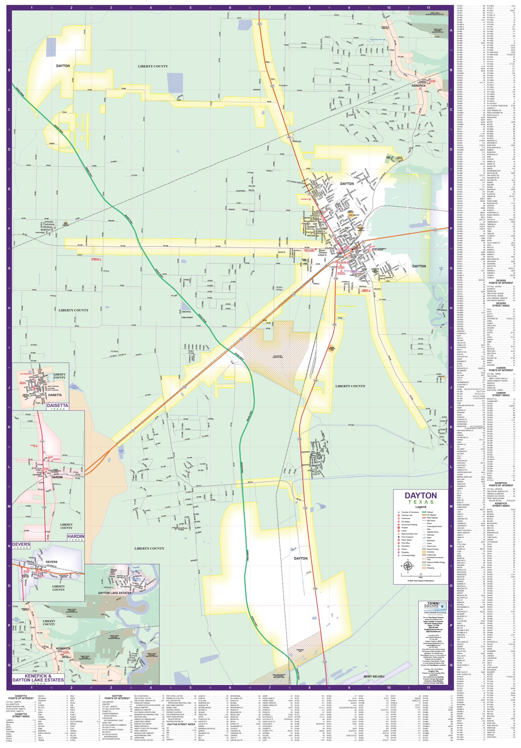 Dayton TX Map Side 28x40